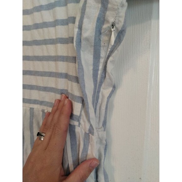 Journey-Five blue and white stripe chambray dress with pockets - Picture 5 of 10